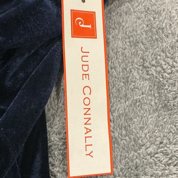 NWT Jude Connally Women’s Kerry Navy Velvet Like Bell Sleeve Dress Size Large - Picture 10 of 14
